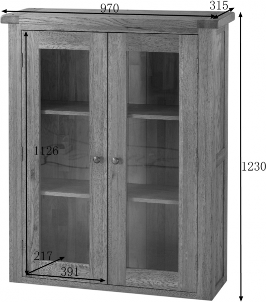 3' GLASS DOOR DRESSER TOP