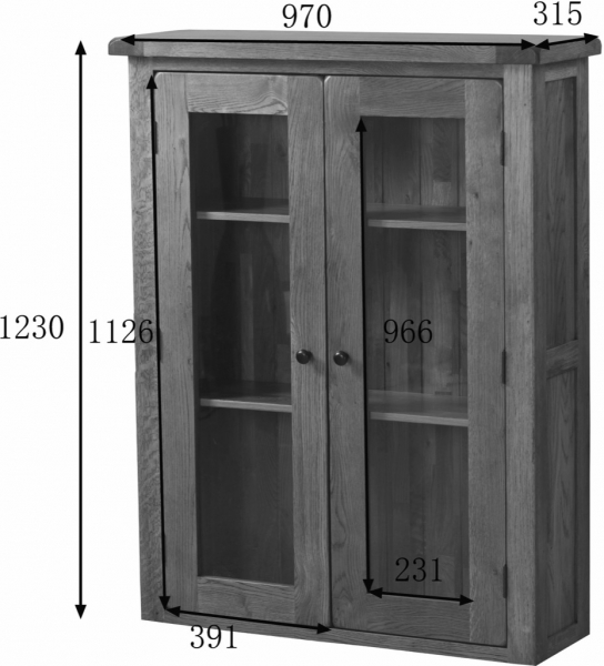 3' GLASS DOOR DRESSER TOP
